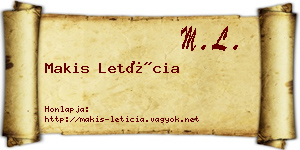 Makis Letícia névjegykártya